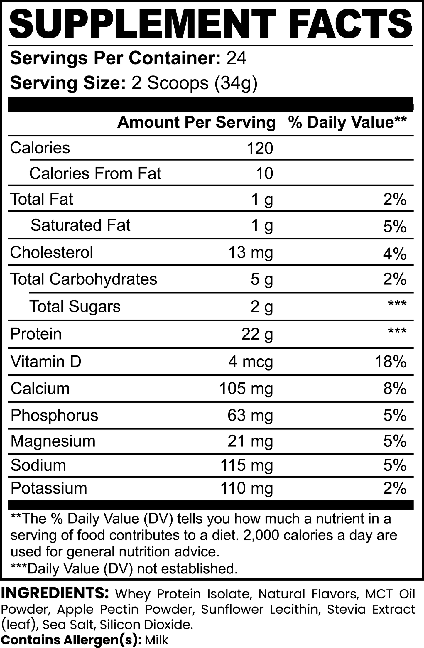 Advanced 100% Whey Protein Isolate - Vanilla Bean